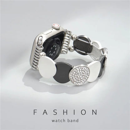 For Apple Watch 10 46mm / Ultra 2 / Ultra 49mm / 9 8 7 45mm / SE (2023) SE (2022) SE 6 5 4 44mm / 3 2 1 42mm Round Pieces Zinc Alloy Strap