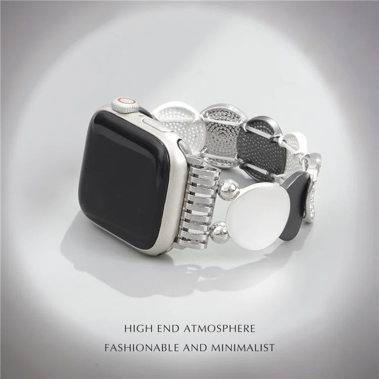 For Apple Watch 10 46mm / Ultra 2 / Ultra 49mm / 9 8 7 45mm / SE (2023) SE (2022) SE 6 5 4 44mm / 3 2 1 42mm Round Pieces Zinc Alloy Strap