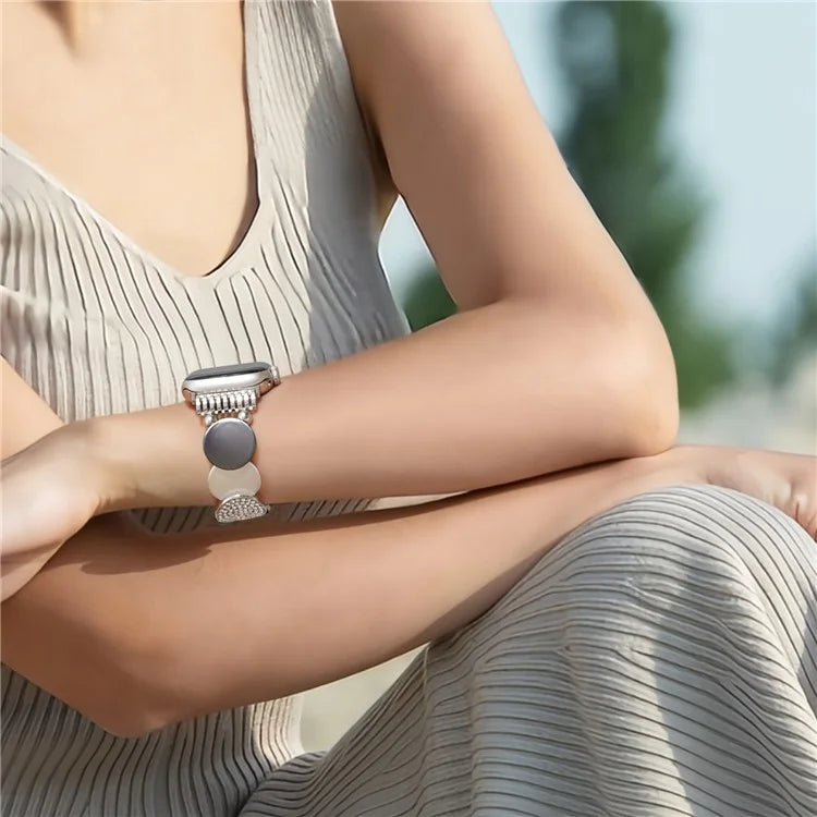For Apple Watch 10 46mm / Ultra 2 / Ultra 49mm / 9 8 7 45mm / SE (2023) SE (2022) SE 6 5 4 44mm / 3 2 1 42mm Round Pieces Zinc Alloy Strap
