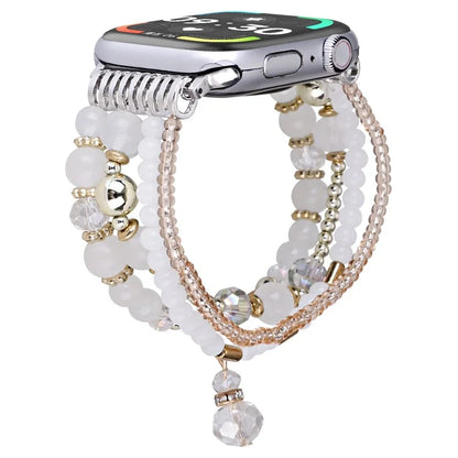 For Apple Watch 10 46mm / Ultra 2 / Ultra 49mm / 9 8 7 45mm / SE (2023) SE (2022) SE 6 5 4 44mm / 3 2 1 42mm Four Rows Bead Chain Strap