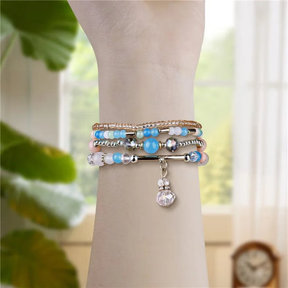 For Apple Watch Series 10 42mm / 9 8 7 41mm / SE (2023) SE (2022) SE 6 5 4 40mm / 3 2 1 38mm Four Rows Bead Chain Strap