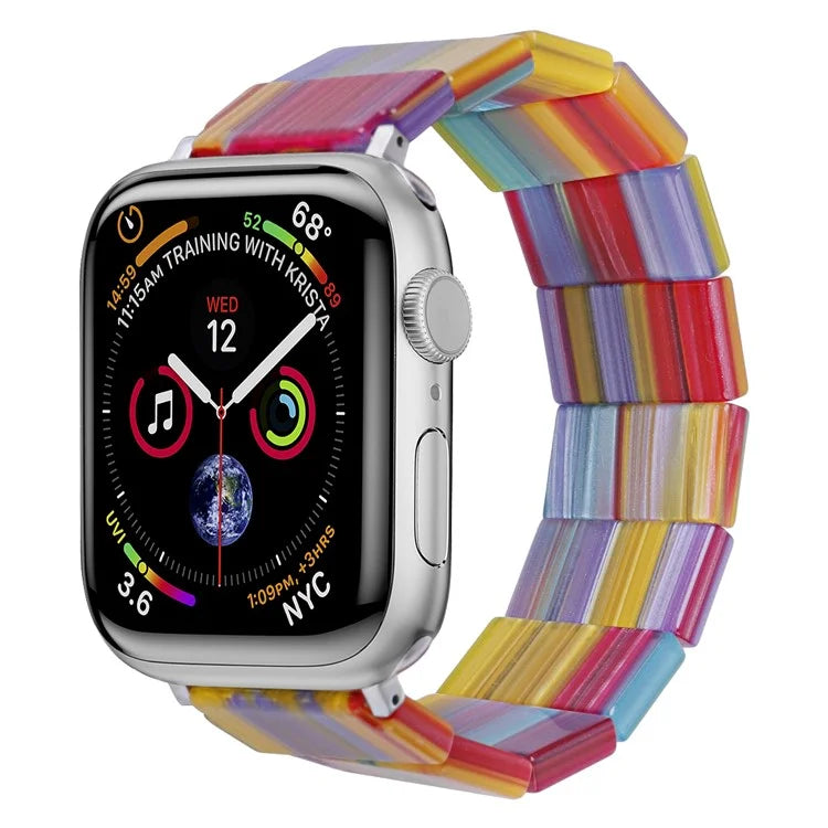 For Apple Watch 10 46mm / Ultra 2 / Ultra 49mm / 9 8 7 45mm / SE (2023) SE (2022) SE 6 5 4 44mm / 3 2 1 42mm Resin Blocks Strap