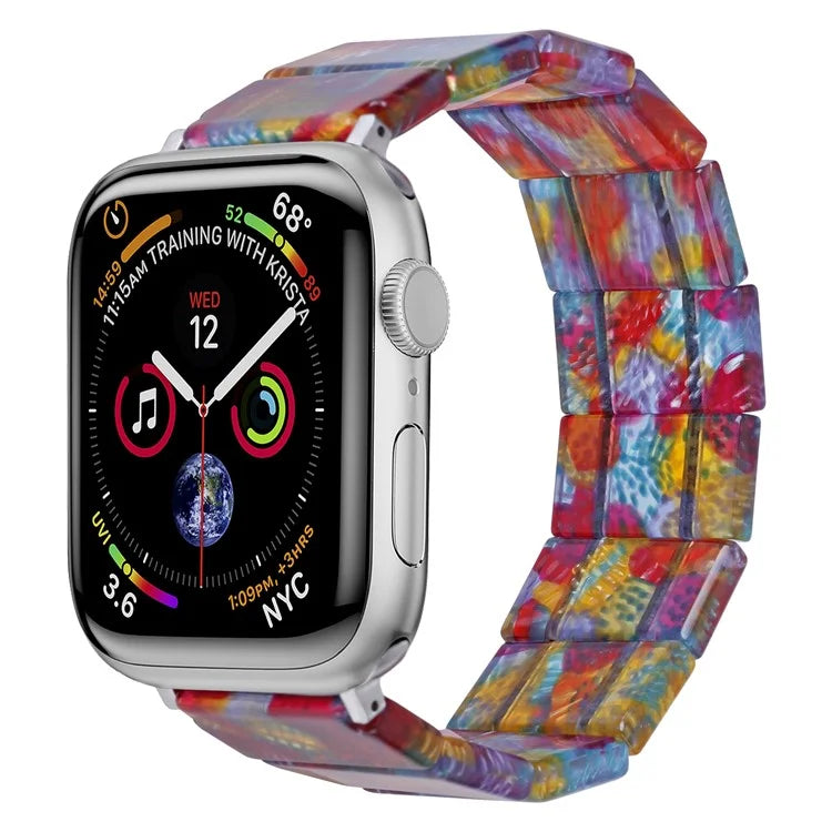 For Apple Watch 10 46mm / Ultra 2 / Ultra 49mm / 9 8 7 45mm / SE (2023) SE (2022) SE 6 5 4 44mm / 3 2 1 42mm Resin Blocks Strap
