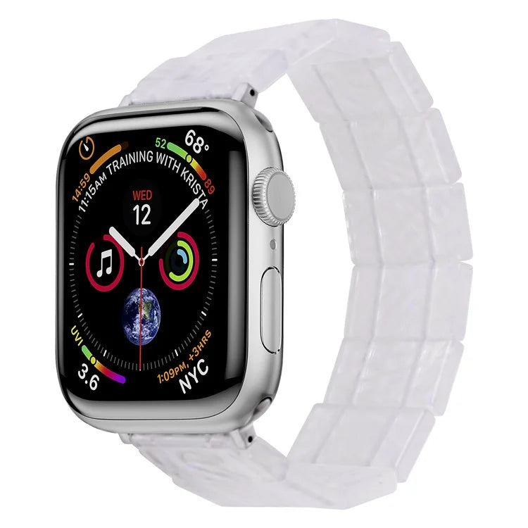 For Apple Watch Series 10 42mm / 9 8 7 41mm / SE (2023) SE (2022) SE 6 5 4 40mm / 3 2 1 38mm Resin Blocks Strap