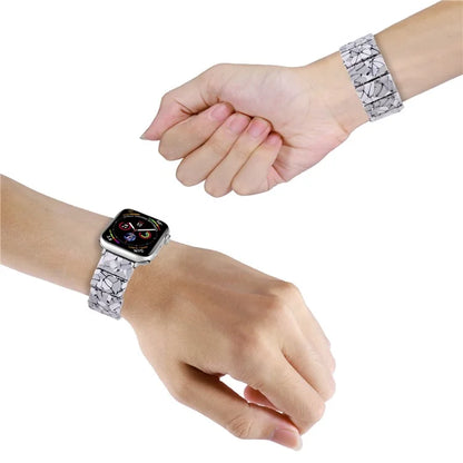 For Apple Watch Series 10 42mm / 9 8 7 41mm / SE (2023) SE (2022) SE 6 5 4 40mm / 3 2 1 38mm Resin Blocks Strap