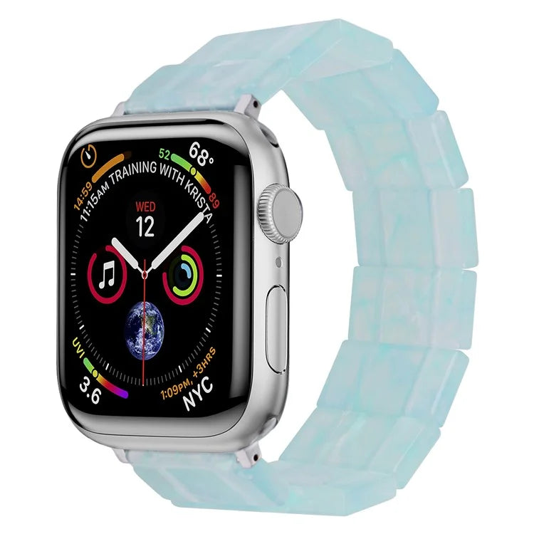 For Apple Watch Series 10 42mm / 9 8 7 41mm / SE (2023) SE (2022) SE 6 5 4 40mm / 3 2 1 38mm Resin Blocks Strap