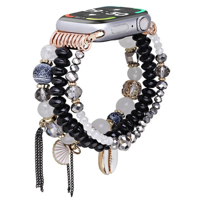 For Apple Watch Series 10 42mm / 9 8 7 41mm / SE (2023) SE (2022) SE 6 5 4 40mm / 3 2 1 38mm Shell Beads Bands Three Rows