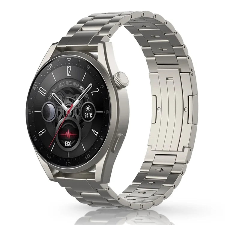 For Huawei Watch GT 4 46mm / GT 3 46mm / GT 2 46mm Titanium Alloy Watch Band 22mm 3-Bead Strap