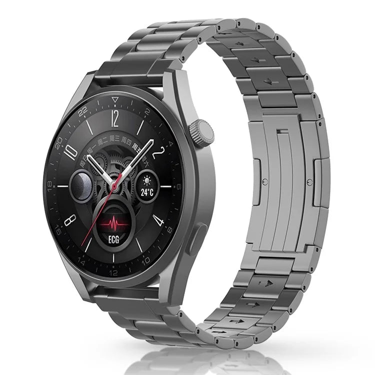 For Huawei Watch GT 4 46mm / GT 3 46mm / GT 2 46mm Titanium Alloy Watch Band 22mm 3-Bead Strap