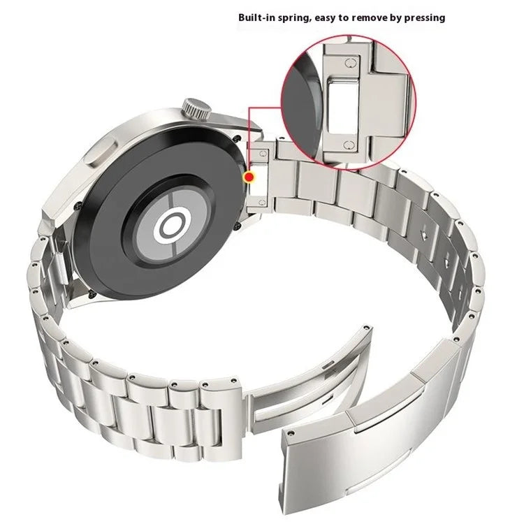 For Huawei Watch GT 4 46mm / GT 3 46mm / GT 2 46mm Titanium Alloy Watch Band 22mm 3-Bead Strap