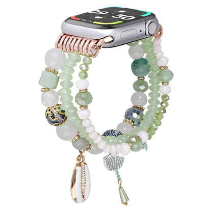 For Apple Watch 10 46mm / Ultra 2 / Ultra 49mm / 9 8 7 45mm / SE (2023) SE (2022) SE 6 5 4 44mm / 3 2 1 42mm Shell Beads Bands Three Rows
