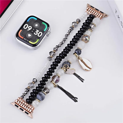 For Apple Watch 10 46mm / Ultra 2 / Ultra 49mm / 9 8 7 45mm / SE (2023) SE (2022) SE 6 5 4 44mm / 3 2 1 42mm Shell Beads Bands Three Rows