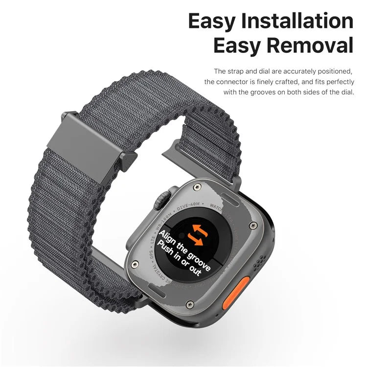 DUX DUCIS For Apple Watch Series 10 42mm / 9 8 7 41mm / SE (2023) SE (2022) SE 6 5 4 40mm / 3 2 1 38mm Nylon Watch Band Hook Buckle