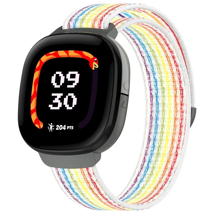 For Fitbit Ace LTE Children Watch Watchband Round Tail Braided Nylon Wrist Strap