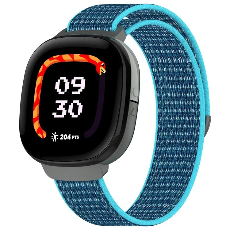 For Fitbit Ace LTE Children Watch Watchband Round Tail Braided Nylon Wrist Strap