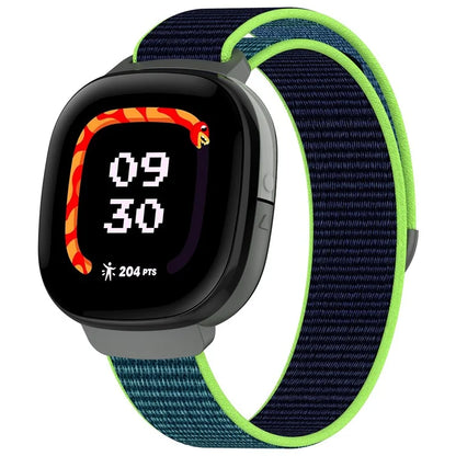 For Fitbit Ace LTE Children Watch Watchband Round Tail Braided Nylon Wrist Strap