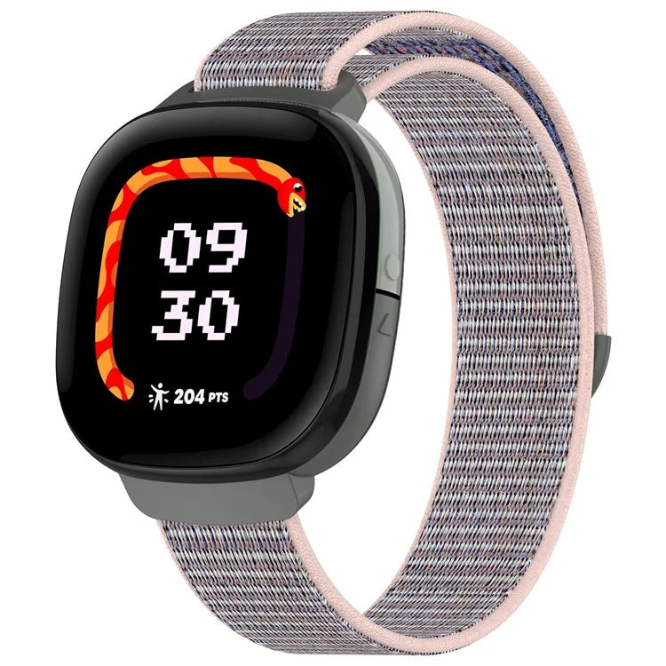 For Fitbit Ace LTE Children Watch Watchband Round Tail Braided Nylon Wrist Strap