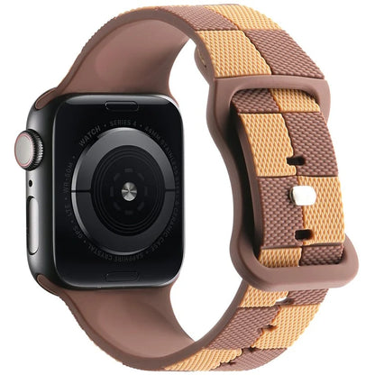 For Apple Watch 10 46mm / Ultra 2 / Ultra 49mm / 9 8 7 45mm / SE (2023) SE (2022) SE 6 5 4 44mm / 3 2 1 42mm Checkerboard Silicone Band