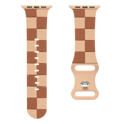 For Apple Watch 10 46mm / Ultra 2 / Ultra 49mm / 9 8 7 45mm / SE (2023) SE (2022) SE 6 5 4 44mm / 3 2 1 42mm Checkerboard Silicone Band