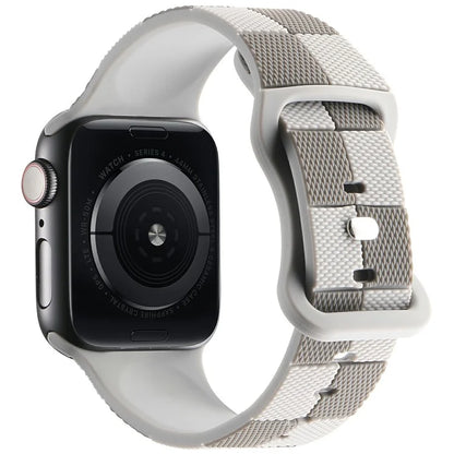 For Apple Watch 10 46mm / Ultra 2 / Ultra 49mm / 9 8 7 45mm / SE (2023) SE (2022) SE 6 5 4 44mm / 3 2 1 42mm Checkerboard Silicone Band