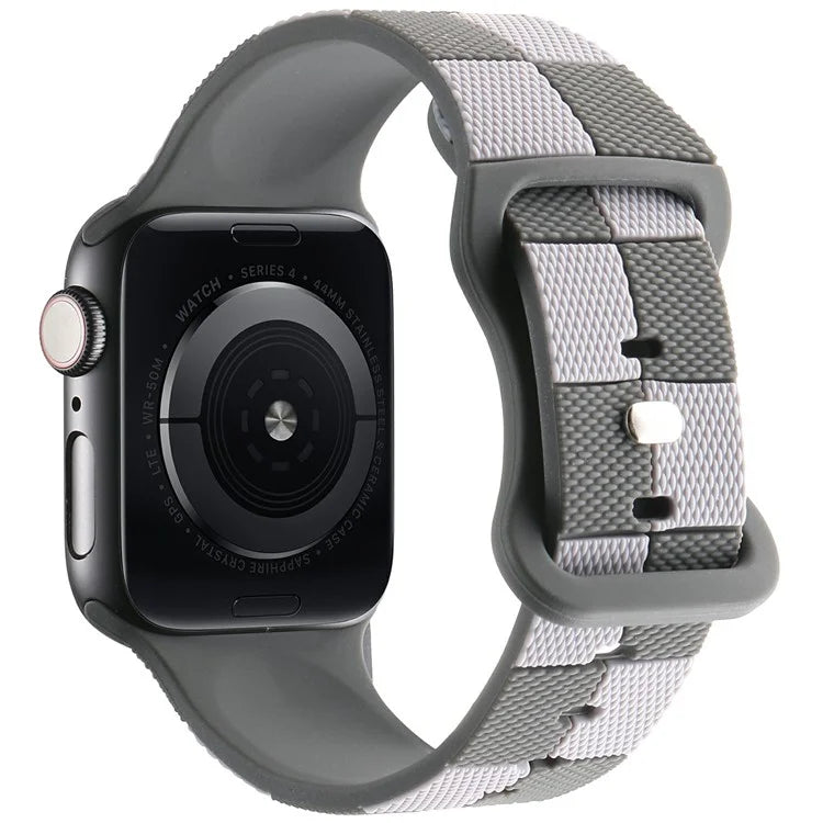 For Apple Watch 10 46mm / Ultra 2 / Ultra 49mm / 9 8 7 45mm / SE (2023) SE (2022) SE 6 5 4 44mm / 3 2 1 42mm Checkerboard Silicone Band