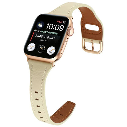 For Apple Watch Series 10 42mm / 9 8 7 41mm / SE (2023) SE (2022) SE 6 5 4 40mm / 3 2 1 38mm Genuine Cow Leather Strap