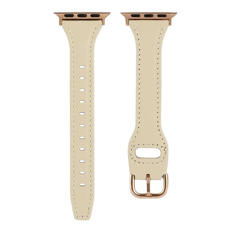For Apple Watch Series 10 42mm / 9 8 7 41mm / SE (2023) SE (2022) SE 6 5 4 40mm / 3 2 1 38mm Genuine Cow Leather Strap