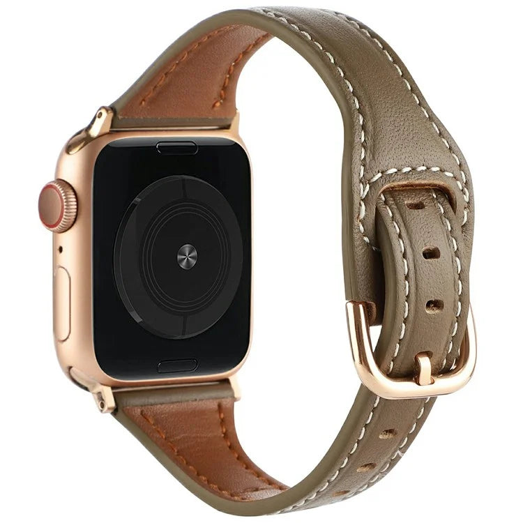 For Apple Watch Series 10 42mm / 9 8 7 41mm / SE (2023) SE (2022) SE 6 5 4 40mm / 3 2 1 38mm Genuine Cow Leather Strap