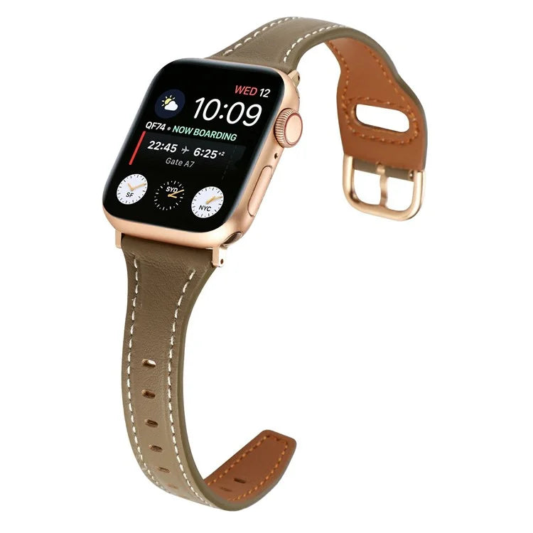 For Apple Watch Series 10 42mm / 9 8 7 41mm / SE (2023) SE (2022) SE 6 5 4 40mm / 3 2 1 38mm Genuine Cow Leather Strap