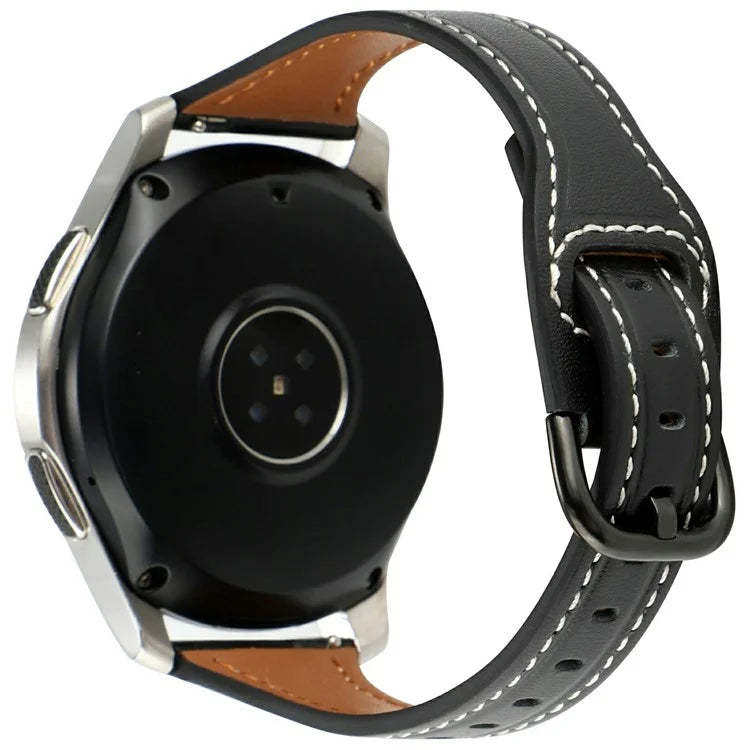 For Samsung Galaxy Watch7 44mm 40mm / Watch FE 40mm / Huawei Watch GT 3 42mm Genuine Cow Leather 20mm Watch Strap