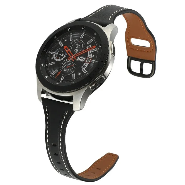 For Samsung Galaxy Watch7 44mm 40mm / Watch FE 40mm / Huawei Watch GT 3 42mm Genuine Cow Leather 20mm Watch Strap