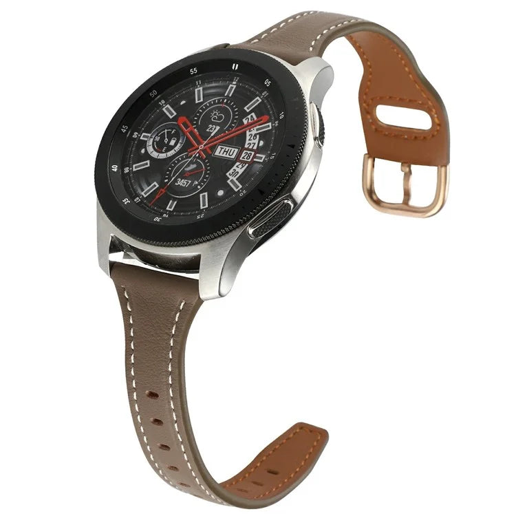 For Samsung Galaxy Watch7 44mm 40mm / Watch FE 40mm / Huawei Watch GT 3 42mm Genuine Cow Leather 20mm Watch Strap