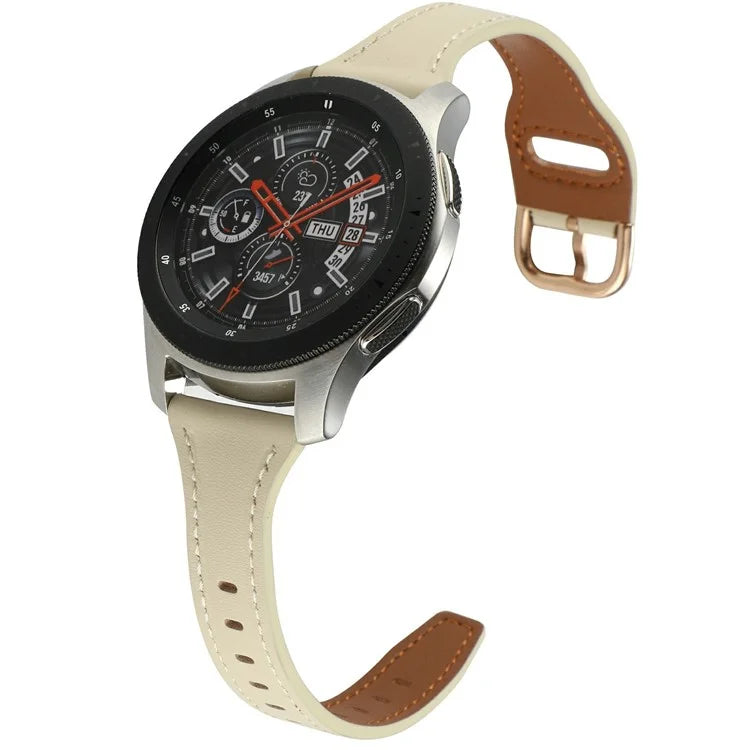 For Samsung Galaxy Watch7 44mm 40mm / Watch FE 40mm / Huawei Watch GT 3 42mm Genuine Cow Leather 20mm Watch Strap