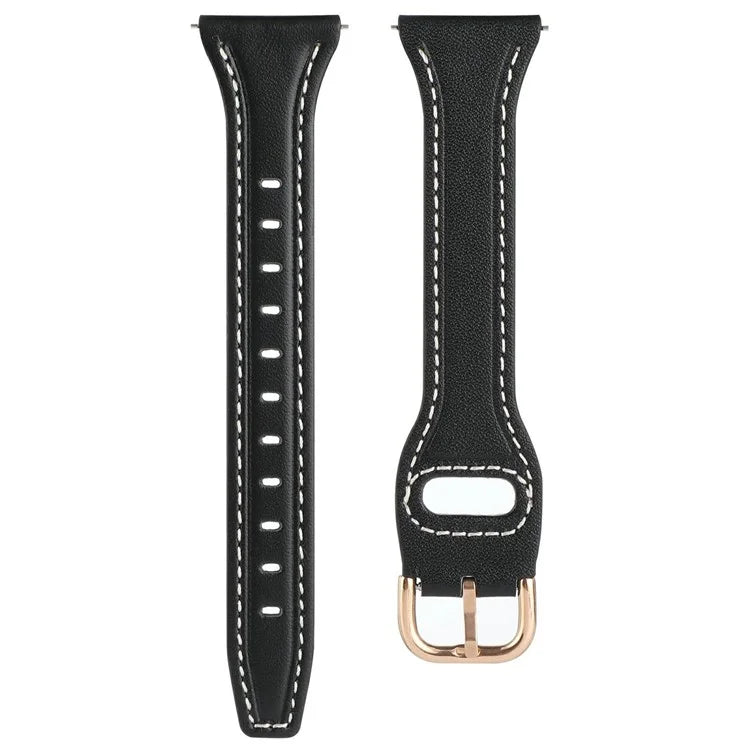 For Samsung Galaxy Watch7 44mm 40mm / Watch FE 40mm / Huawei Watch GT 3 42mm Genuine Cow Leather 20mm Watch Strap