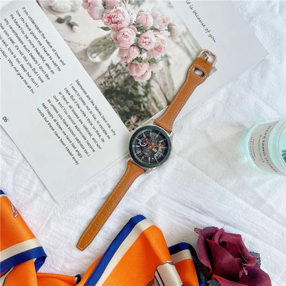 For Huawei Watch GT 4 41mm / Garmin Venu 3S Genuine Cow Leather Band 20mm Watch Strap
