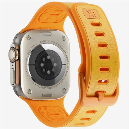For Apple Watch 10 46mm / Ultra 2 / Ultra 49mm / 9 8 7 45mm / SE (2023) SE (2022) SE 6 5 4 44mm / 3 2 1 42mm Leather Coated Silicone Strap