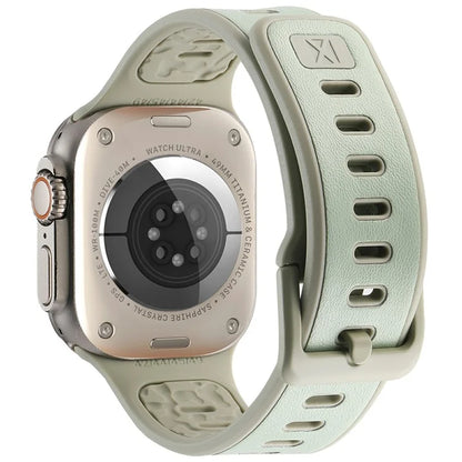 For Apple Watch 10 46mm / Ultra 2 / Ultra 49mm / 9 8 7 45mm / SE (2023) SE (2022) SE 6 5 4 44mm / 3 2 1 42mm Leather Coated Silicone Strap