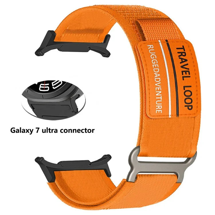 For Samsung Galaxy Watch Ultra 47mm Watch Band Adjustable Loop Fastener Nylon Strap