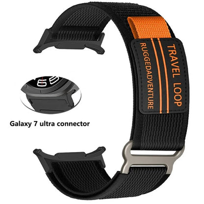 For Samsung Galaxy Watch Ultra 47mm Watch Band Adjustable Loop Fastener Nylon Strap