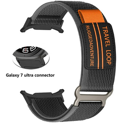 For Samsung Galaxy Watch Ultra 47mm Watch Band Adjustable Loop Fastener Nylon Strap