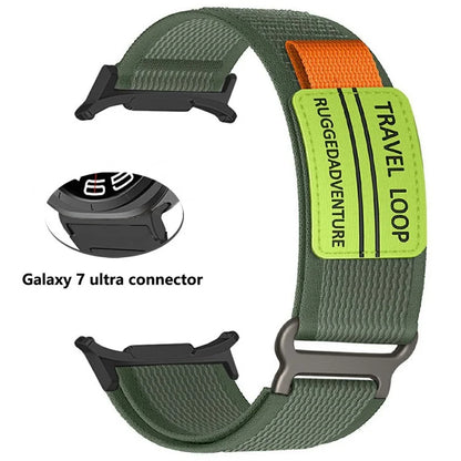 For Samsung Galaxy Watch Ultra 47mm Watch Band Adjustable Loop Fastener Nylon Strap