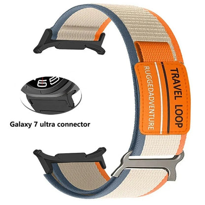 For Samsung Galaxy Watch Ultra 47mm Watch Band Adjustable Loop Fastener Nylon Strap
