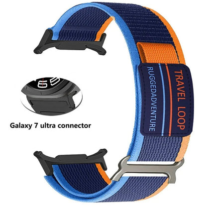 For Samsung Galaxy Watch Ultra 47mm Watch Band Adjustable Loop Fastener Nylon Strap