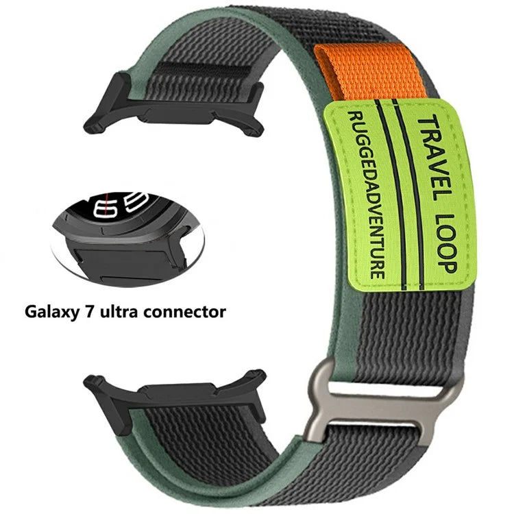 For Samsung Galaxy Watch Ultra 47mm Watch Band Adjustable Loop Fastener Nylon Strap