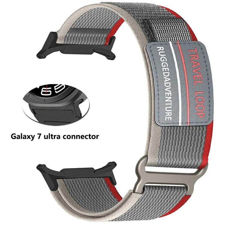 For Samsung Galaxy Watch Ultra 47mm Watch Band Adjustable Loop Fastener Nylon Strap