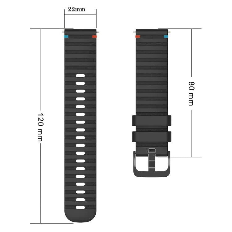 For Samsung Galaxy Watch3 45mm / Galaxy Watch 46mm / Huawei Watch GT 4 46mm Universal 22mm Silicone Watch Strap