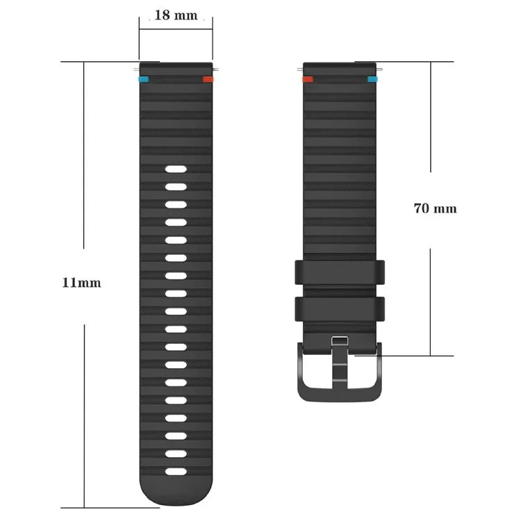 For Huawei Watch GT 4 41mm / Garmin Venu 3S / Garmin Forerunner 265S Universal 18mm Silicone Watch Strap