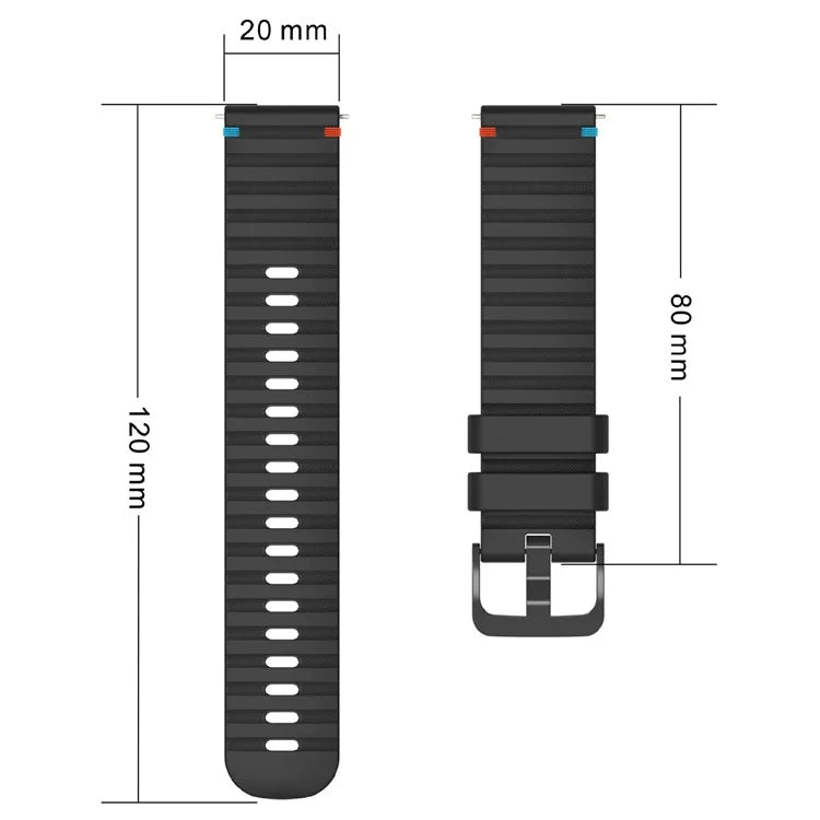 For Samsung Galaxy Watch7 44mm / 40mm / Watch FE 40mm / Watch6 44mm / 40mm Universal 20mm Silicone Watch Strap
