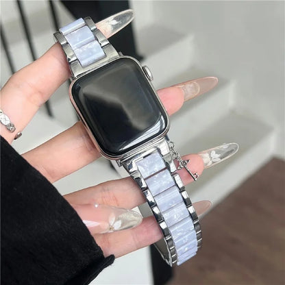 Resin+Zinc Alloy Strap for Apple Watch Series 10 42mm  /  Series 9 8 7 41mm  /  SE (2023) SE (2022) SE 6 5 4 40mm  /  3 2 1 38mm Band