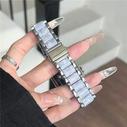Resin+Zinc Alloy Strap for Apple Watch Series 10 42mm  /  Series 9 8 7 41mm  /  SE (2023) SE (2022) SE 6 5 4 40mm  /  3 2 1 38mm Band